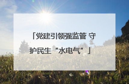 党建引领强监管 守护民生“水电气”