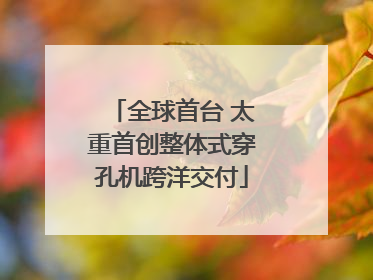 全球首台 太重首创整体式穿孔机跨洋交付