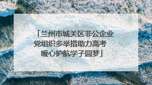兰州市城关区非公企业党组织多举措助力高考 暖心护航学子圆梦