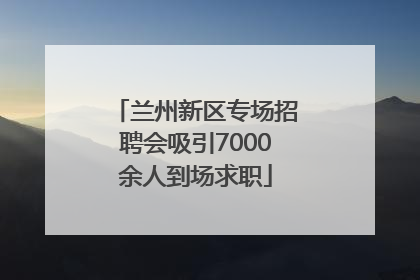 兰州新区专场招聘会吸引7000余人到场求职