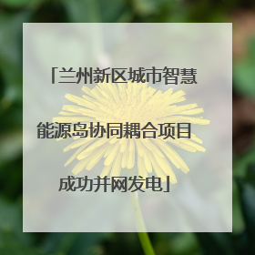 兰州新区城市智慧能源岛协同耦合项目成功并网发电