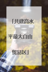共建高水平最大自由贸易区