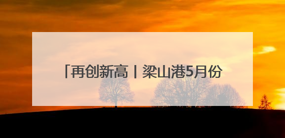 再创新高丨梁山港5月份集疏港量突破350万吨