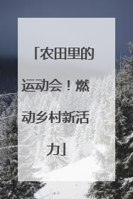 农田里的运动会！燃动乡村新活力