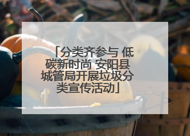 分类齐参与 低碳新时尚 安阳县城管局开展垃圾分类宣传活动
