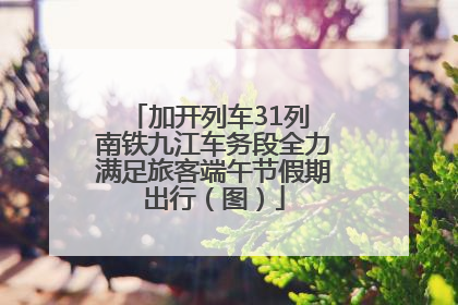 加开列车31列 南铁九江车务段全力满足旅客端午节假期出行（图）