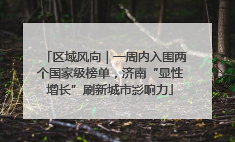 区域风向｜一周内入围两个国家级榜单，济南“显性增长”刷新城市影响力