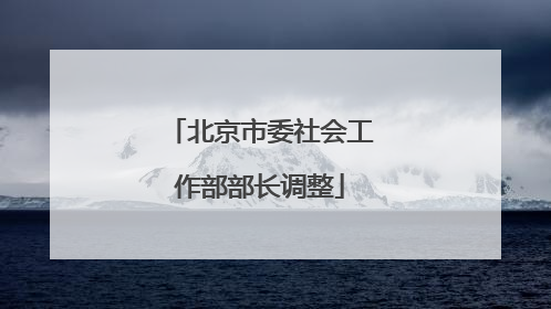 北京市委社会工作部部长调整