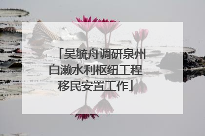 吴毓舟调研泉州白濑水利枢纽工程移民安置工作
