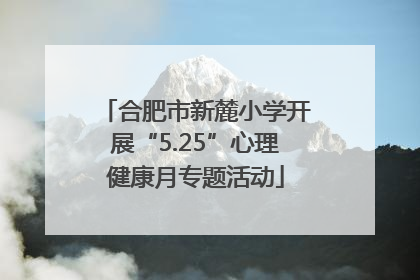 合肥市新麓小学开展“5.25”心理健康月专题活动