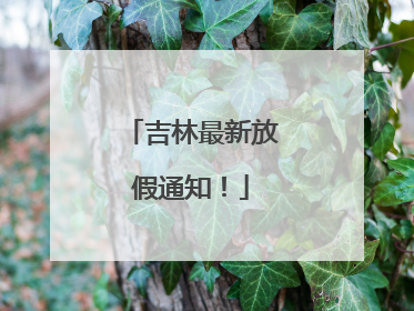 吉林最新放假通知！