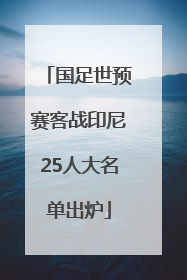 国足世预赛客战印尼25人大名单出炉