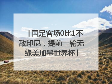 国足客场0比1不敌印尼，提前一轮无缘美加墨世界杯