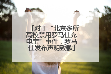 对于“北京多所高校禁用罗马仕充电宝”事件，罗马仕发布声明致歉