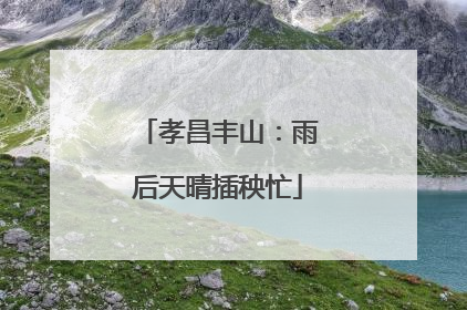 孝昌丰山：雨后天晴插秧忙