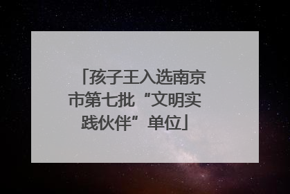孩子王入选南京市第七批“文明实践伙伴”单位
