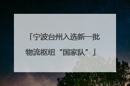宁波台州入选新一批物流枢纽“国家队”