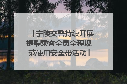 宁陵交警持续开展提醒乘客全员全程规范使用安全带活动