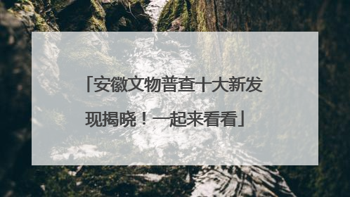 安徽文物普查十大新发现揭晓！一起来看看