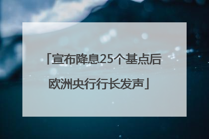 宣布降息25个基点后 欧洲央行行长发声