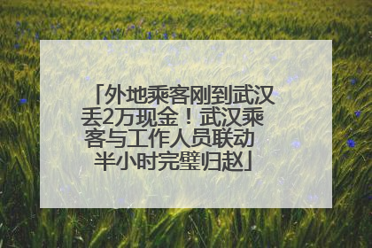 外地乘客刚到武汉丢2万现金！武汉乘客与工作人员联动 半小时完璧归赵