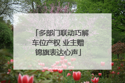 多部门联动巧解车位产权 业主赠锦旗表达心声