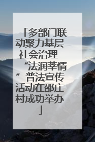 多部门联动聚力基层社会治理 “法润莘情”普法宣传活动在邵庄村成功举办
