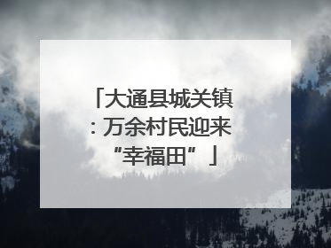 大通县城关镇：万余村民迎来“幸福田”