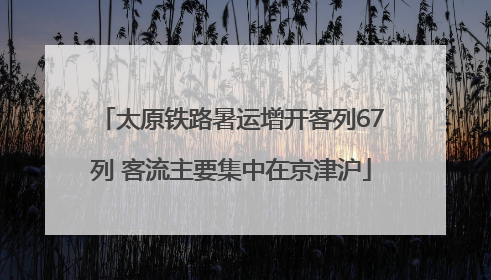 太原铁路暑运增开客列67列 客流主要集中在京津沪