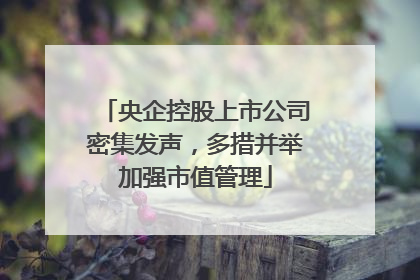 央企控股上市公司密集发声，多措并举加强市值管理