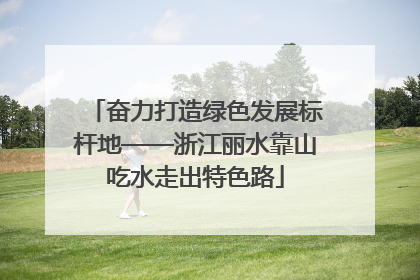 奋力打造绿色发展标杆地——浙江丽水靠山吃水走出特色路