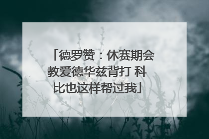 德罗赞：休赛期会教爱德华兹背打 科比也这样帮过我
