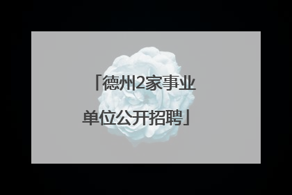 德州2家事业单位公开招聘