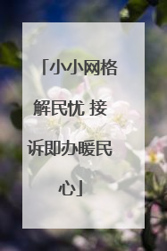 小小网格解民忧 接诉即办暖民心