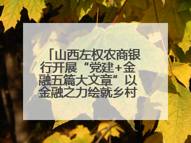 山西左权农商银行开展“党建+金融五篇大文章”以金融之力绘就乡村振兴新画卷
