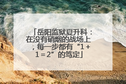 岳阳监狱夏升科：在没有硝烟的战场上，每一步都有“1＋1＝2”的笃定