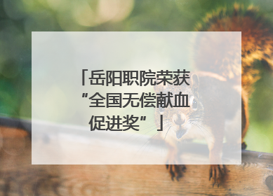 岳阳职院荣获“全国无偿献血促进奖”