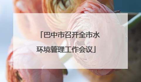 巴中市召开全市水环境管理工作会议