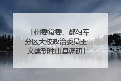 州委常委、都匀军分区大校政治委员王文建到独山县调研