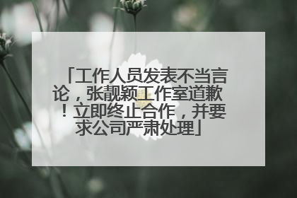 工作人员发表不当言论，张靓颖工作室道歉！立即终止合作，并要求公司严肃处理