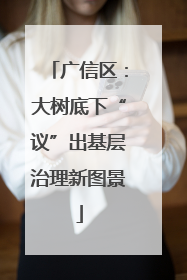 广信区：大树底下“议”出基层治理新图景