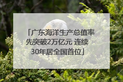 广东海洋生产总值率先突破2万亿元 连续30年居全国首位