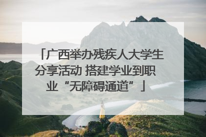 广西举办残疾人大学生分享活动 搭建学业到职业“无障碍通道”