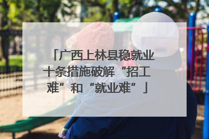 广西上林县稳就业十条措施破解“招工难”和“就业难”