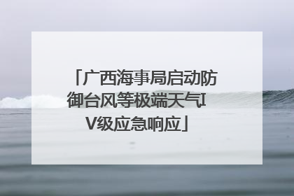 广西海事局启动防御台风等极端天气IV级应急响应