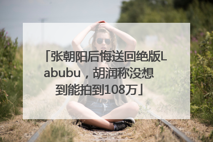 张朝阳后悔送回绝版Labubu，胡润称没想到能拍到108万