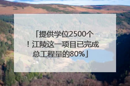 提供学位2500个！江陵这一项目已完成总工程量的80%