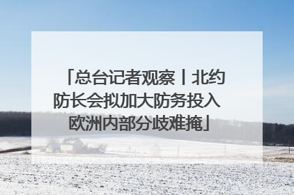 总台记者观察丨北约防长会拟加大防务投入 欧洲内部分歧难掩
