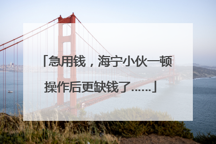 急用钱，海宁小伙一顿操作后更缺钱了……