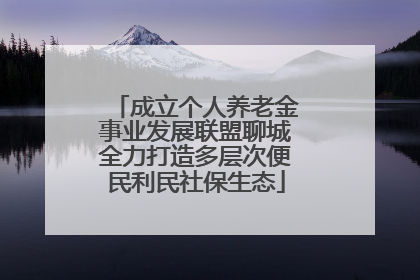 成立个人养老金事业发展联盟聊城全力打造多层次便民利民社保生态